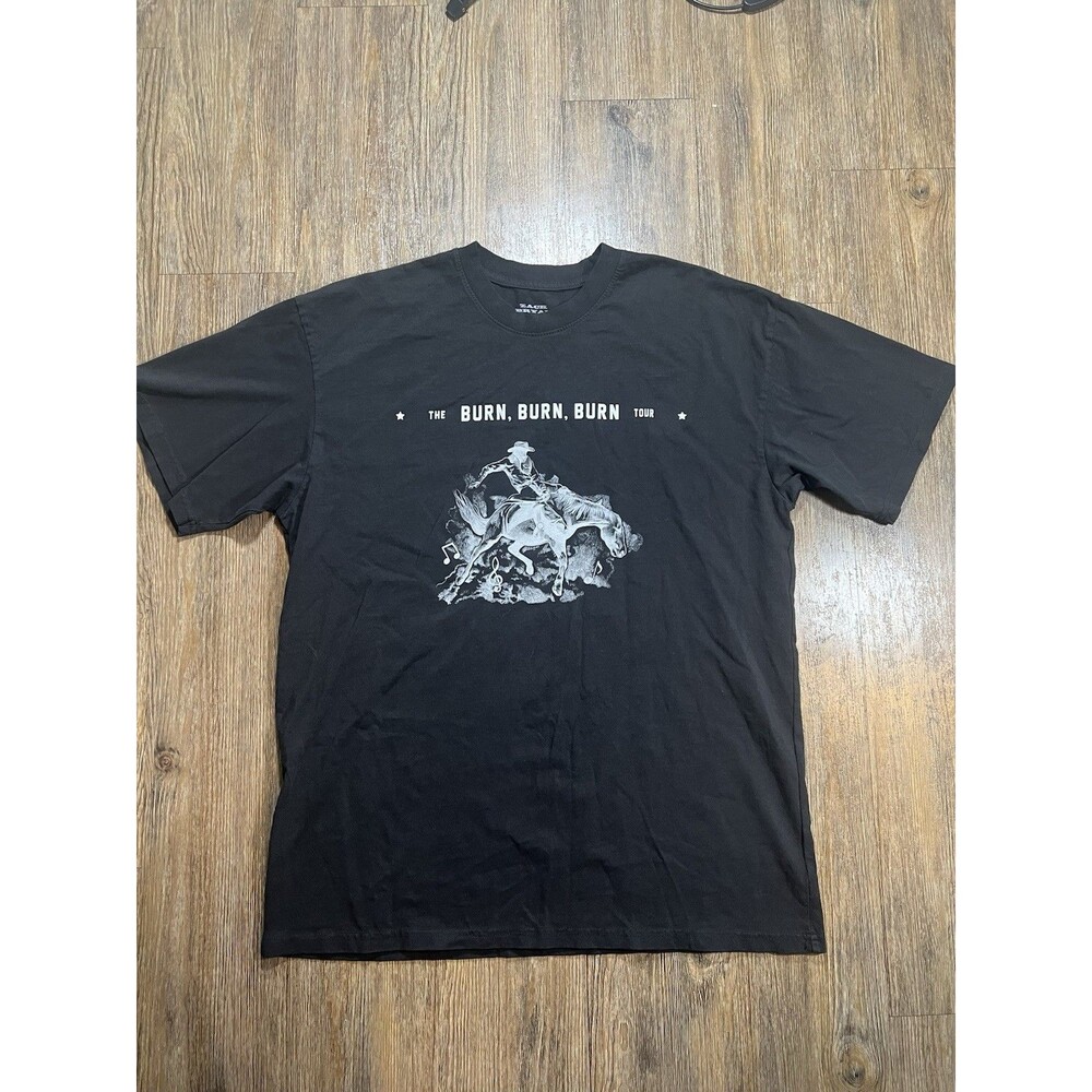 Zach Bryan Black Burn Burn Burn Tour Shirt Large 2023 Concert Country